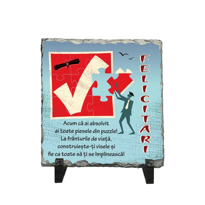 Felicitari, piatra ardezie personalizata, cu mesaj model, pa120
